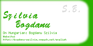 szilvia bogdanu business card